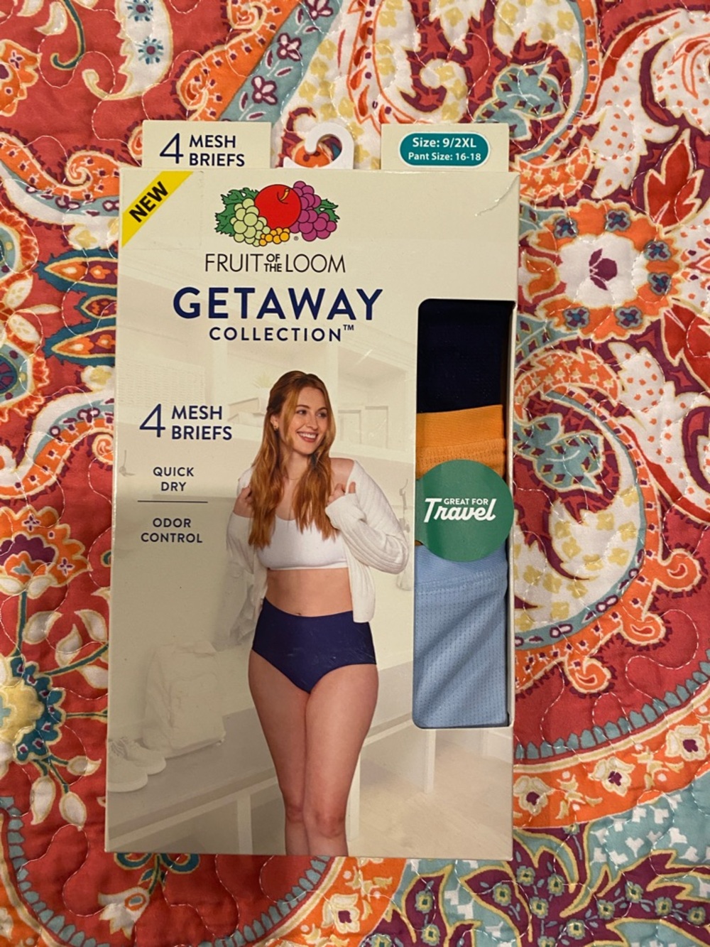 Fruit of the Loom Getaway Collection Mesh Briefs - Blue/Orange (3 pack)